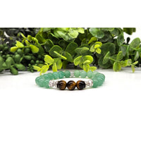 Green and brown beaded Bracelet made with Tiger’s Eye and Green Aventurine beads