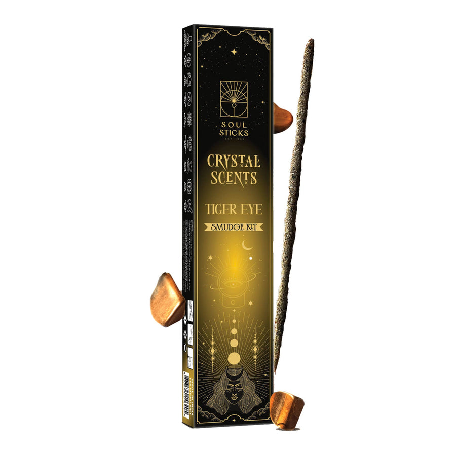 Tiger's Eye Incense Sticks Smudge Kit - Crystal Scents #BC0542