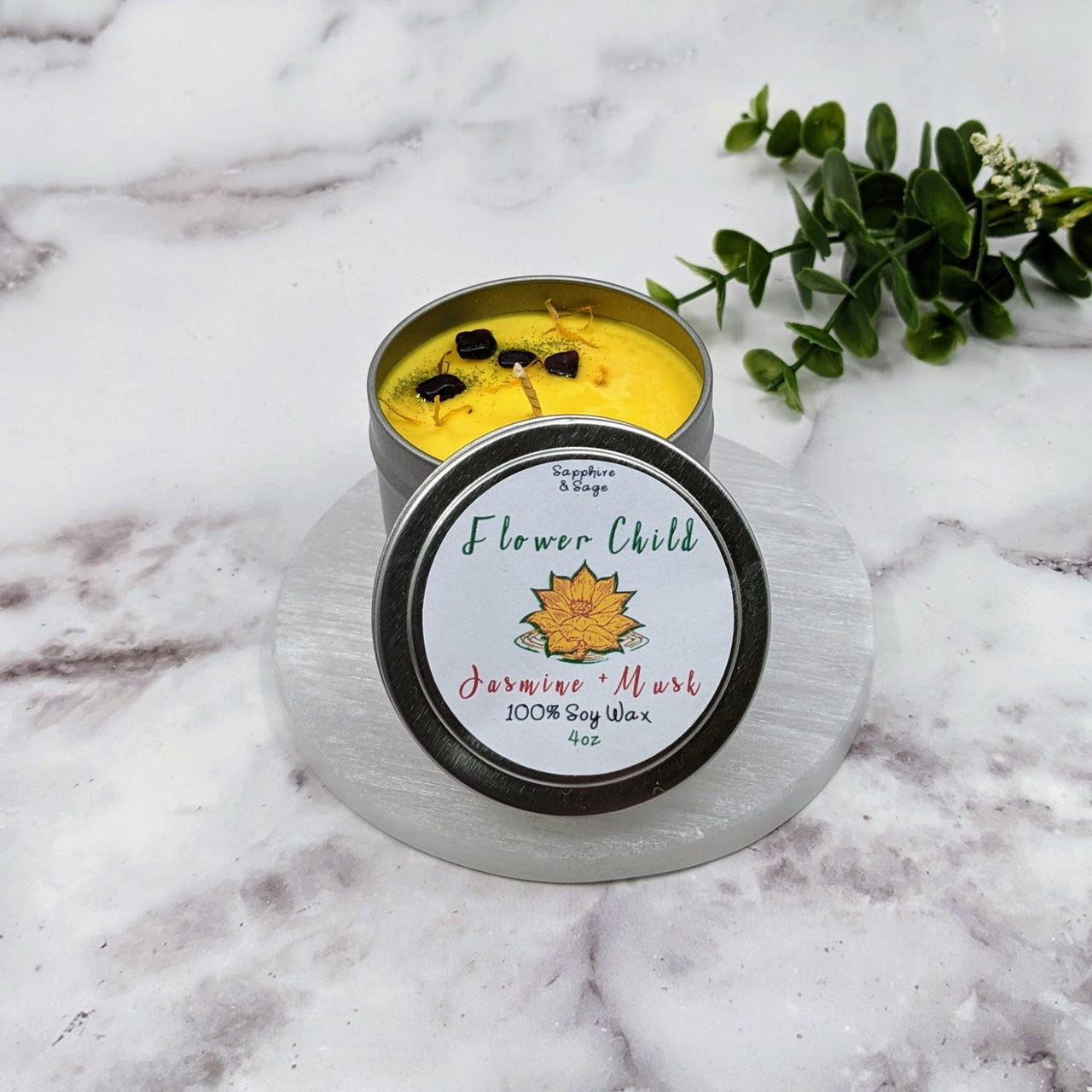 Tin Candle #Q218 Flower Child $22.40