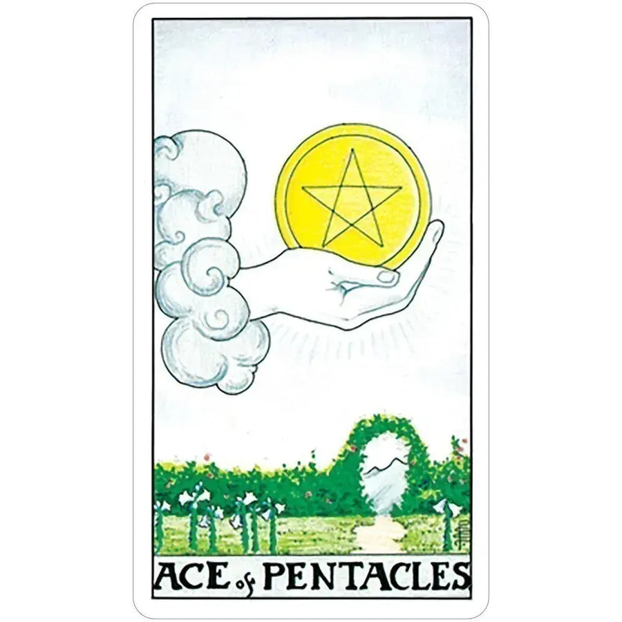 Tiny Universal Waite Tarot card featuring a hand holding a star from the Tiny Universal deck