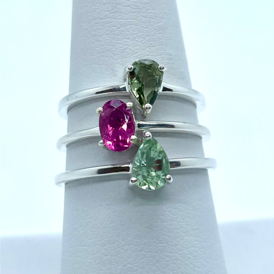 Tourmaline Dainty Prong S.S. Ring #J679