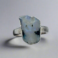 Tourmaline In Moonstone S.S. Ring #J713 10a $85