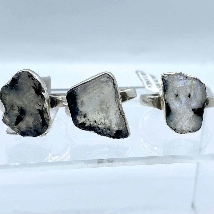 Tourmaline In Moonstone S.S. Ring #J713