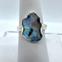 Tourmaline In Moonstone S.S. Ring #J713 9 $115