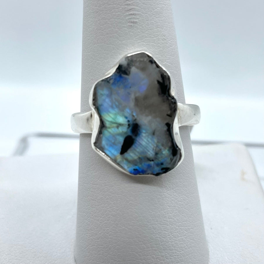 Tourmaline In Moonstone S.S. Ring #J713 9 $115