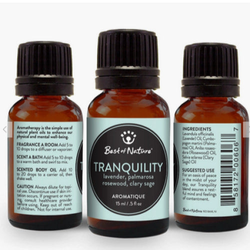Tranquility Essential Oil Blend for Dogs by Best of Nature – Lavender, Palmarosa, Clary Sage