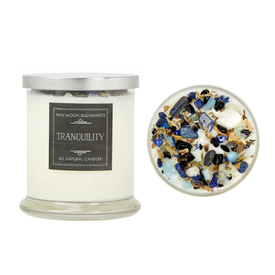 Tranquility: Ritual Candles Soy Candle Crystal Candles: