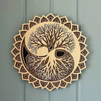 Thumbnail for 3D Sun Etched Tree of Life Wooden Wall Clock – Tree of Life Wood Wall Decor #Q306