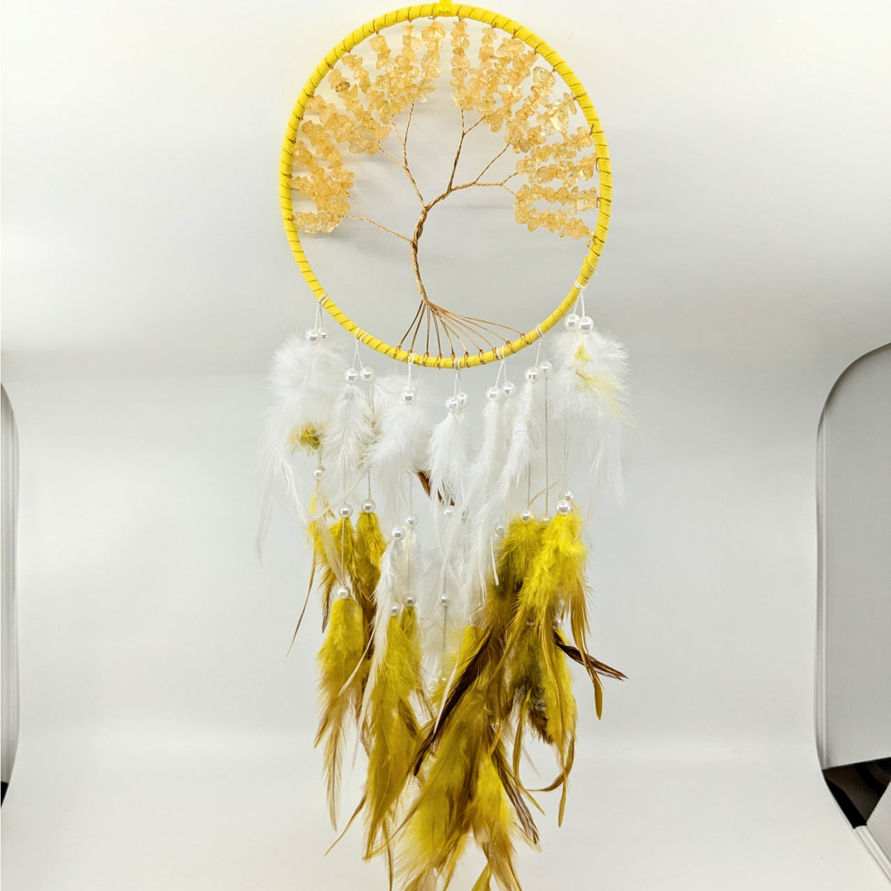 Tree of Life 6’’ Dreamcatcher w Crystals & Pearls