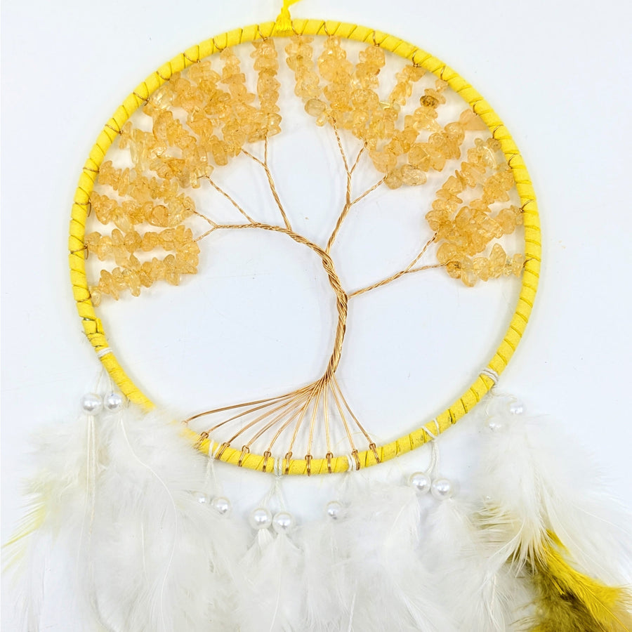 Tree of Life 6’’ Dreamcatcher w Crystals & Pearls