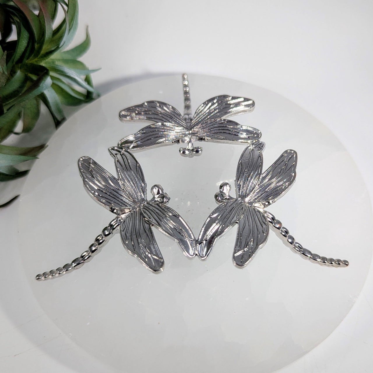 Triple Dragonfly 3.8" Silver Sphere Stand #LV8659