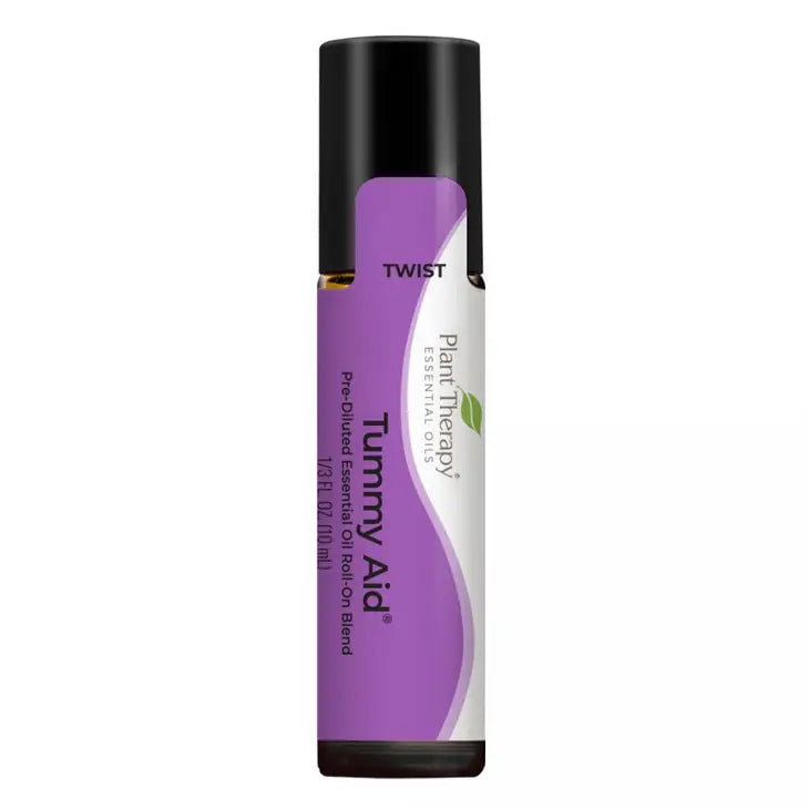 Tummy Aid Essential Oil Blend Pre-Diluted Roll-On #LV3565 on a purple background