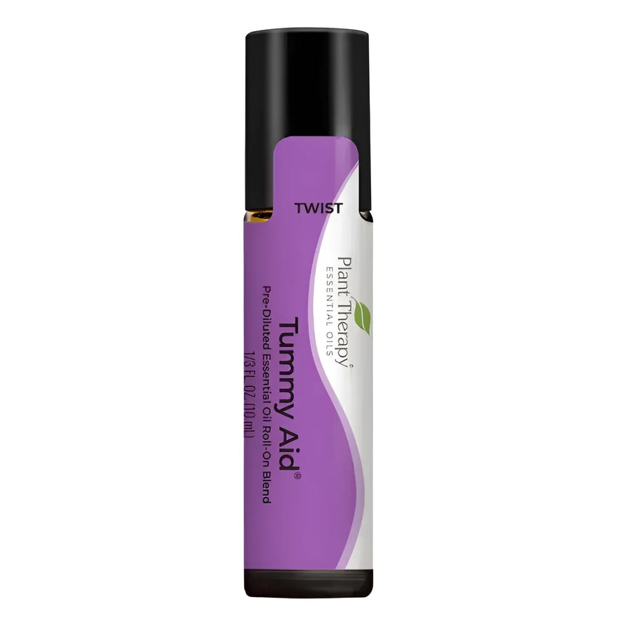 Tummy Aid Essential Oil Blend Pre-Diluted Roll-On #LV3565 on a purple background