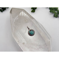 Silver turquoise floral pendant necklace Sterling Silver 925 LV9541