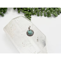 Silver Skull Pendant with Turquoise Gemstone in Sterling Silver 925 LV9541