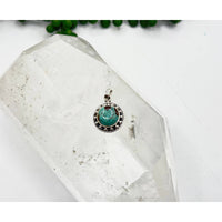 Turquoise gemstone pendant necklace in sterling silver 925 LV9541