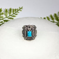 Turquenite Brass Sz 6 Poison Locket Ring #BC1534