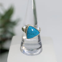 Thumbnail for Turquoise Sz 6 S.S. Triangle Ring #LV6712 - $71.20