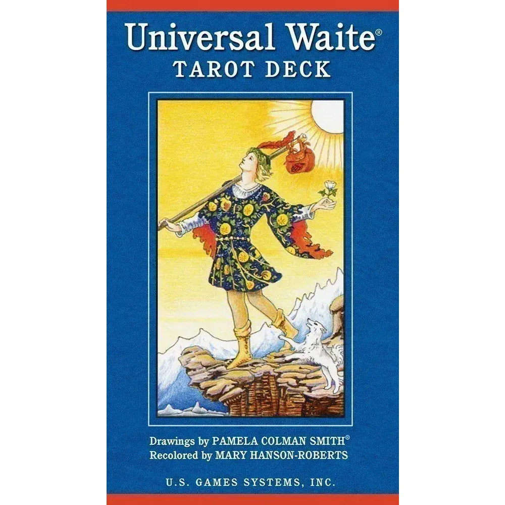 Universal Waite Tarot Deck #Q372 with a man holding a red umbrella tarot card design