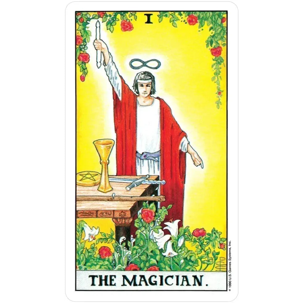 A man holding a glass in the Universal Waite® Tarot Deck #Q372 card