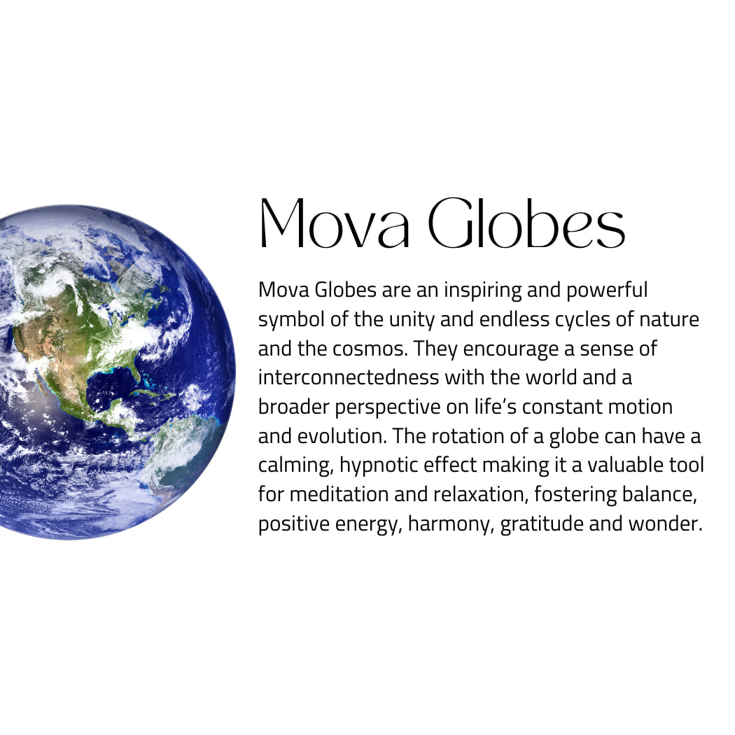 Mova Globe with Acrylic Base displaying ’Mojos’ on Earth – Uranus Planet Rotating Mova Globe