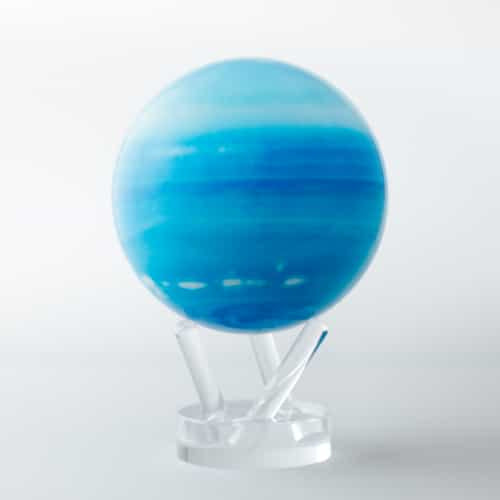 Uranus Planet Rotating Mova Globe 4.5’ with Acrylic Base - Blue and White Planetary Globe