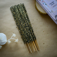 Bundle of vanilla smudge incense sticks in a plastic pouch for cleansing and meditation
