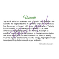 Variscite Crystal Information Card Double sided #HC192 $1.25
