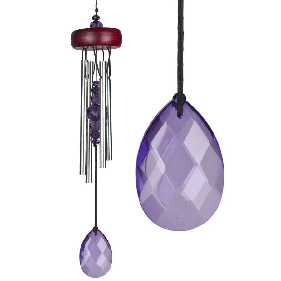 Violet Gem Chime Woodstock #GEMVI: Purple Faceted Crystal Wind Chime
