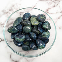 Thumbnail for A bowl of green and blue Vivianite tumbled stones perfect for healing and decor (LV1639)