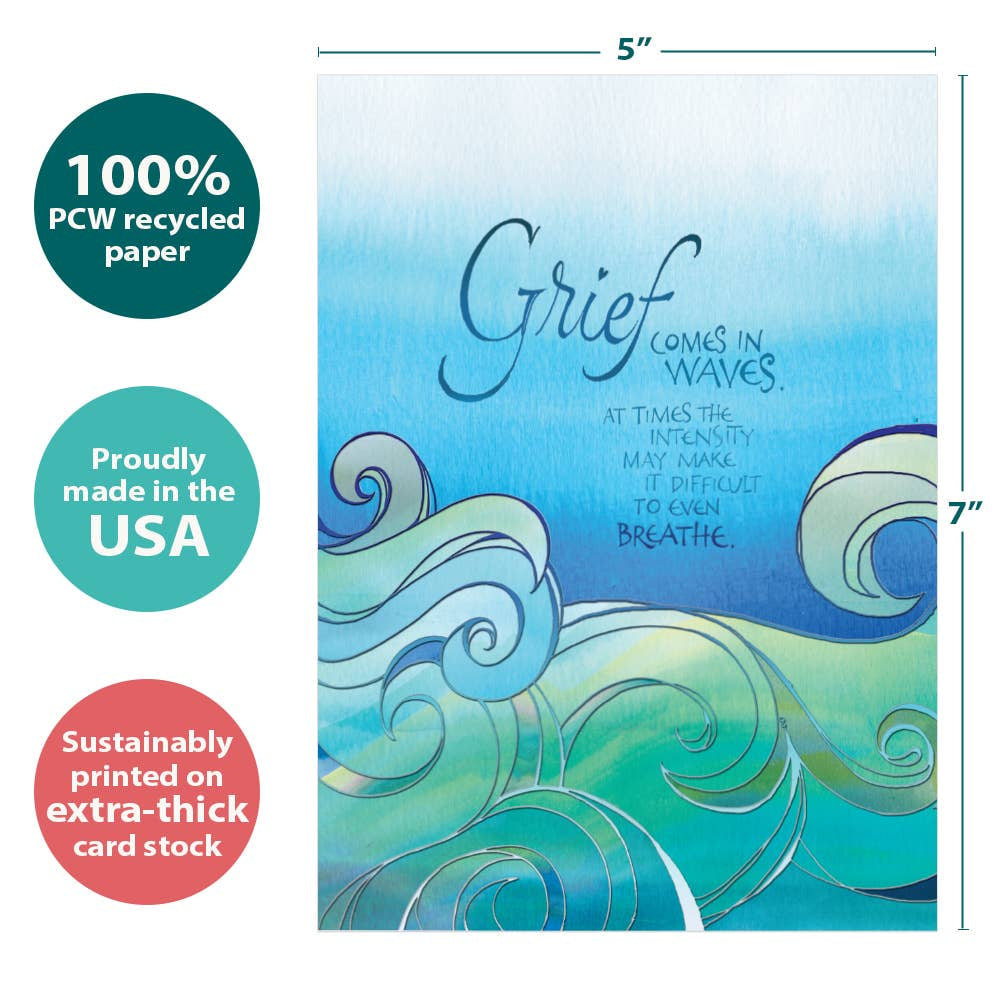 In Waves Sympathy Greeting Card #17044 with grief comes in waves text