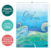 In Waves Sympathy Greeting Card #17044 with grief comes in waves text