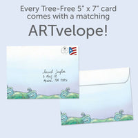 In Waves Sympathy Greeting Card #17044 with white envelope and ocean wave design