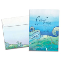 In Waves Sympathy Greeting Card #17044 with blue-green wave gradient