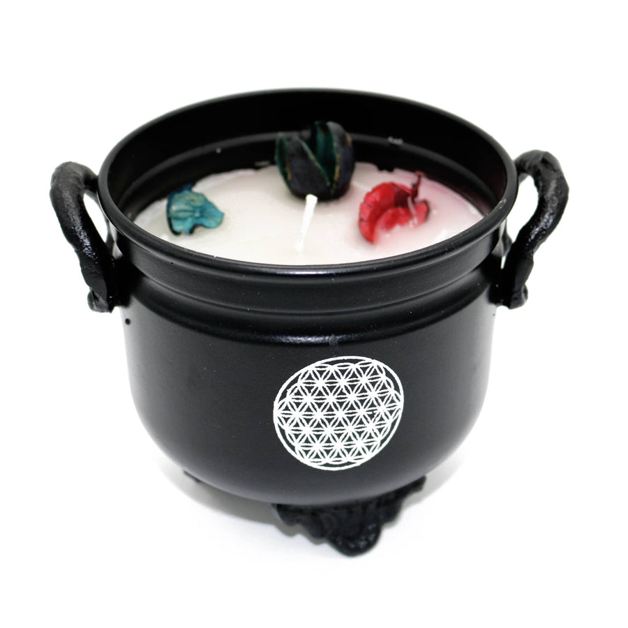 White Sage / Flower of Life Cauldron Candle (11.5 oz)