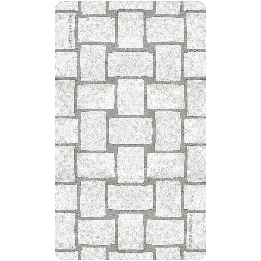 White and gray brick wallpaper featured in the White Sage Tarot #WST80 collection