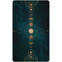Symmetrical mystical diagram of moons and circles in Wild Woman Rising Oracle Deck