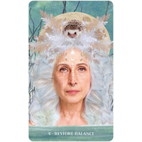 Hedgehog on white feathers in Wild Woman Rising Oracle Deck #LV4405 design
