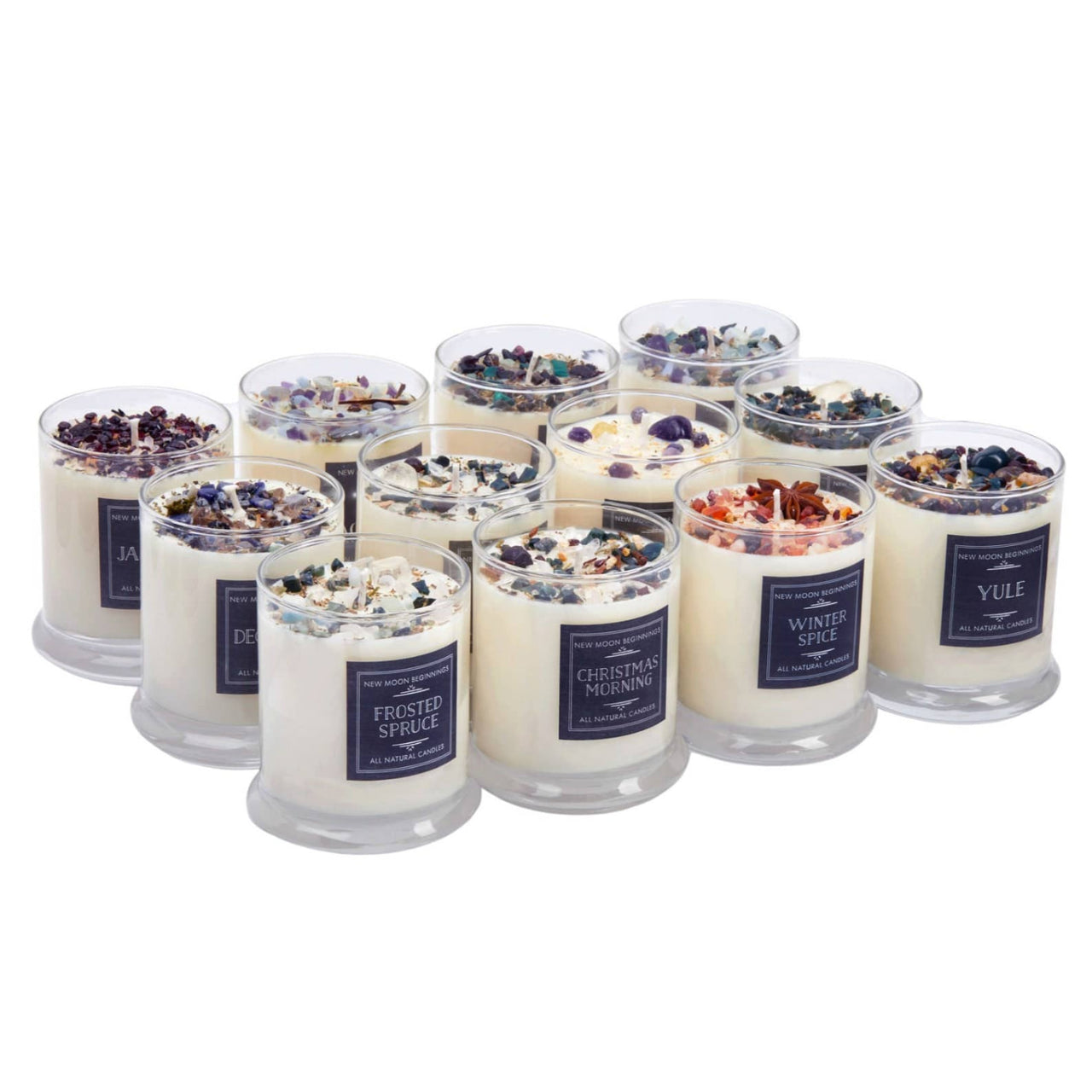 Winter Candles Holiday Candles Soy & Crystal Candles-