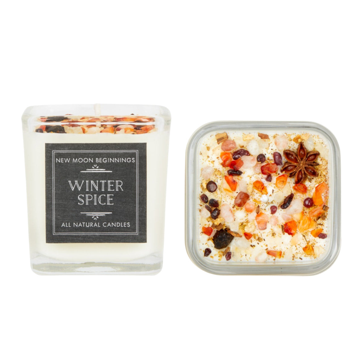 Winter Candles Holiday Candles Soy & Crystal Candles-