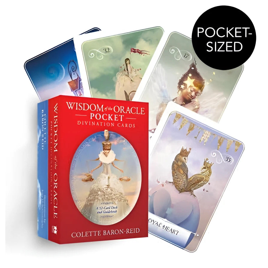 Wisdom of the Oracle Pocket Divination Cards featuring ethereal artwork display