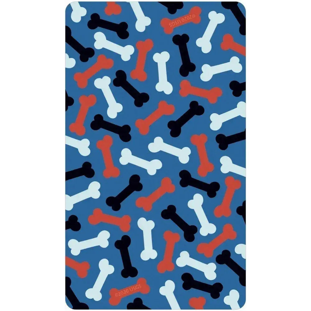 Wise Dog Tarot #LV9576 blue card with black white red bone pattern