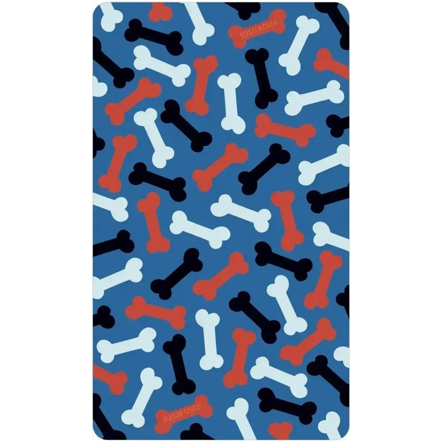 Wise Dog Tarot #LV9576 blue card with black white red bone pattern