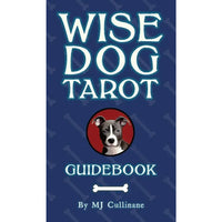 Wise Dog Tarot LV9576 cover: black and white pit bull puppy on red circle