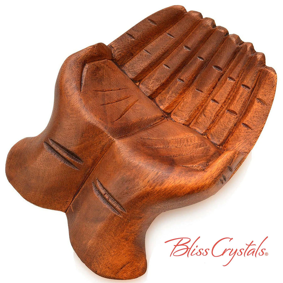 Balinese WOOD OFFERING Hands 8 Hand Carved Bowl for Altar 