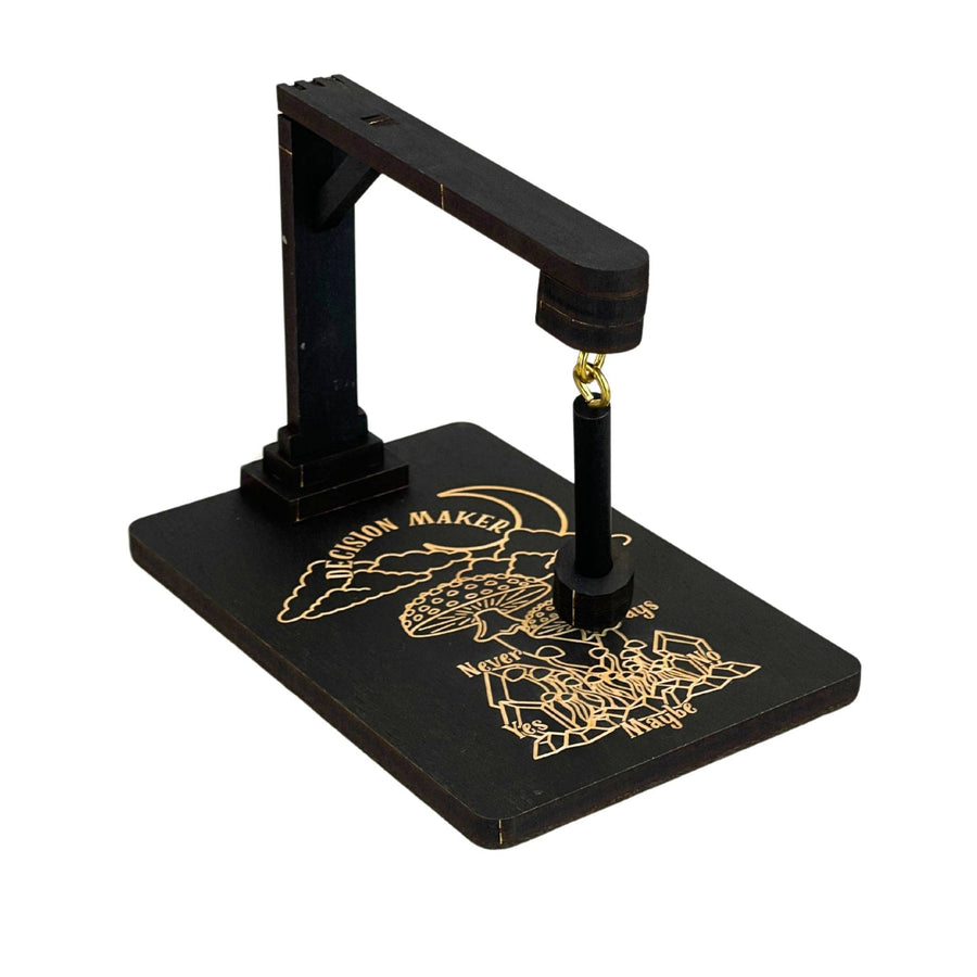 Black decision-making pendulum, part of Wooden Decision Maker Death Moth Seraphim Mushroom #LV7339