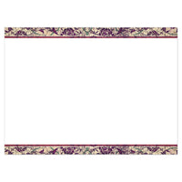 Work of Art Birthday Greeting Card #14786 with purple green floral border on beige texture