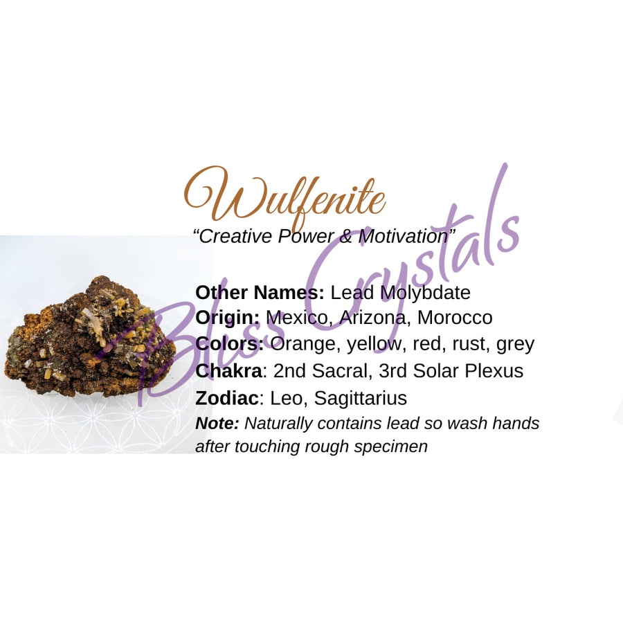 Wulfenite Crystal Information Card Double sided #HC193 $1.25