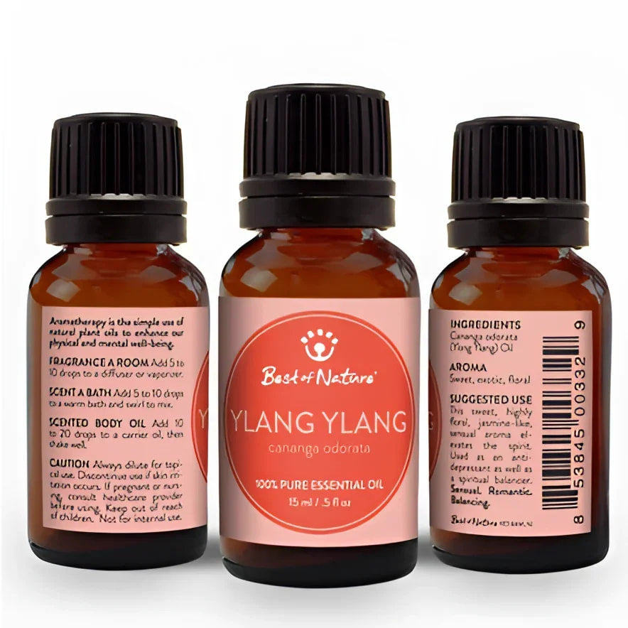YLANG YLANG Essential Oil Single Note by Best of Nature #BN45 - three bottles on display