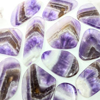 Thumbnail for Flat-shaped Amethite Tumbled Stones - Zametrine 1.4’ - 2.6’ Polished Slice #LV1583